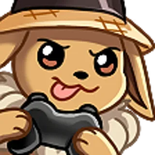 🎮 perro, gamer, sombrero, dibujos animados, mando telegram sticker