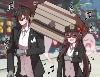 😎 Anime, Personagens, Notas musicais, Caixão telegram sticker