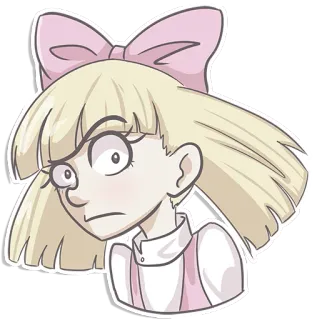 😕 Helga Pataki Hey Arnold! Helga, Hey Arnold, Nickelodeon, dibujos animados, personaje, chica, años 90 telegram sticker
