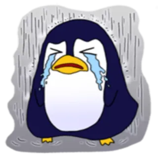 😭 пингвин, плачущий, грустный, слезы, эмоция, птица telegram sticker