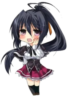 😉 Akeno Himejima High School DxD anime, chibi, girl, cartoon telegram sticker