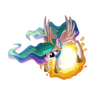 🌞 Princess Celestia My Little Pony pony, cartoon, princess, celestia, wings, magic, sun, animation, pegasus, mythical creature telegram sticker