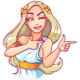 😉 ผู้หญิง, การ์ตูน, ภาพประกอบ, เด็กผู้หญิง, ศิลปะ telegram sticker