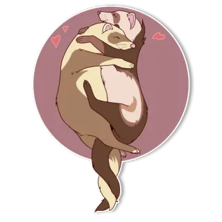 ❤️ 페럿, 동물, 귀여운, 사랑, 포옹, 만화 telegram sticker
