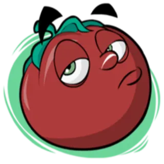 😒 tomat, emoji, kartun, sayur, makanan whatsapp sticker