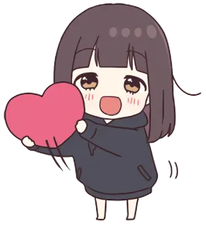 😻 Anime, Chibi, Lindo, Kawaii, Corazón, Amor, Afecto telegram sticker