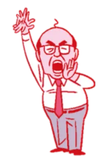 😲 impiegato, urlare, uomo d'affari, cartone animato, rosso whatsapp sticker