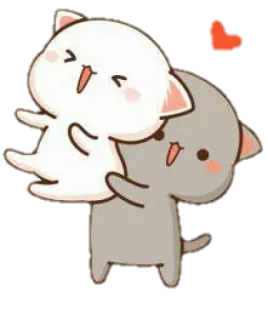 👫 gato, lindo, amor, corazón, adorable, pegatina whatsapp sticker