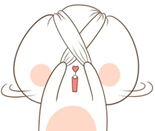 😌 dễ thương, thỏ, động vật, kawaii, hoạt hình telegram sticker