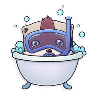 🛁 adesivo, cartone animato, bagno, personaggio, nuoto, bolle telegram sticker