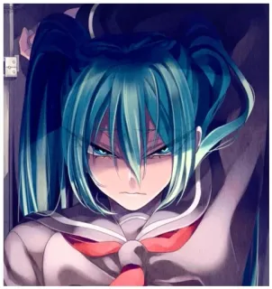 😠 Hatsune Miku Anime, Manga, Vocaloid, Hatsune Miku, Uniforme escolar telegram sticker