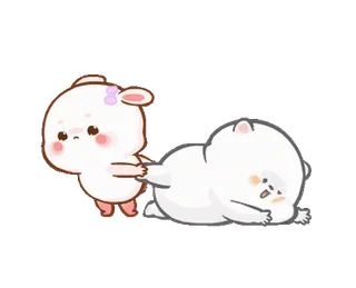 ⭐ fofo, animal, desenho animado, kawaii, coelho, urso, adesivo whatsapp sticker
