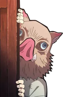 🐷 Inosuke Hashibira Demon Slayer Anime, Manga, Demon Slayer, Inosuke, Personaggio, Maschera, Cinghiale telegram sticker