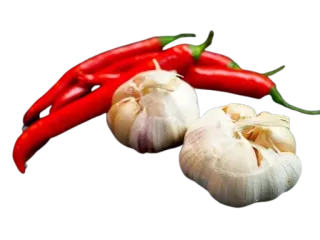 🌶 czosnek, chili, czerwona papryka, składniki, gotowanie, jedzenie, przyprawa telegram sticker