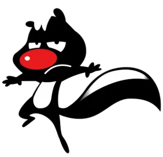 🥥 скунс, мультфильм, животное, злой, полосатый telegram sticker