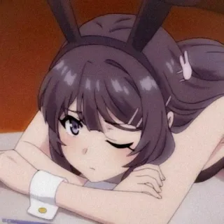 🧋 Mai Sakurajima Rascal Does Not Dream of Bunny Girl Senpai Anime, Bunny Girl, Mai Sakurajima, Rascal Does Not Dream of Bunny Girl Senpai, Fofo, Desenho animado telegram sticker