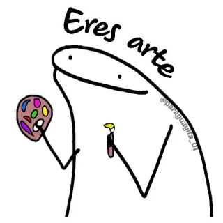 😀 Eres arte Flork, artista, arte, pittura, cartone animato telegram sticker