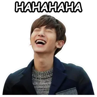😆 HAHAHAHAHA lachen, mann, glücklich, kpop, lächeln, freudig telegram sticker