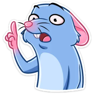 ☝️ ratón, dibujos animados, animal, mono, gracioso, pegatina, personaje telegram sticker