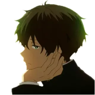 😒 Anime, Ragazzo, Uniforme scolastica, Profilo, Cartone animato, Animazione telegram sticker