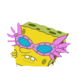 ๐ Spongebob spongebob, cartoon, funny, glasses telegram sticker