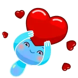 ❤️ liefde, hart, schattig, emoji, affectie, romantiek, karakter, blauw telegram sticker