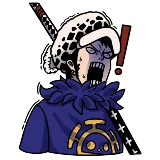 😱 Trafalgar Law One Piece Trafalgar Law, One Piece, Anime, Manga, Pirat, Schwert, Wütend telegram sticker