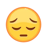 😔 เศร้า, อิโมจิ, หน้า, หม่น, สีเหลือง, อีโมติคอน telegram sticker