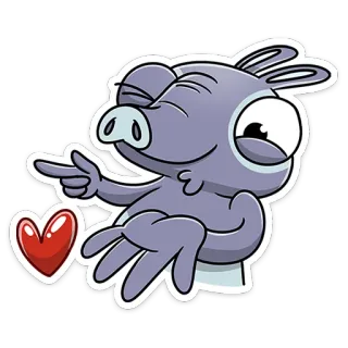 😘 Dibujo animado, Animal, Corazón, Amor, Lindo, Feliz, Pegatina telegram sticker