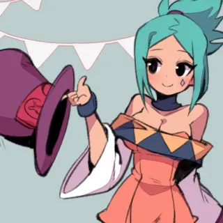 🏆 애니메이션, 만화, 캐릭터, 여자, 마법, 모자, 귀여운 telegram sticker