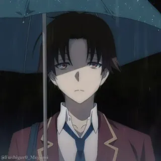 📚 Anime, Manga, Personage, Jongen, Paraplu, Regen telegram sticker