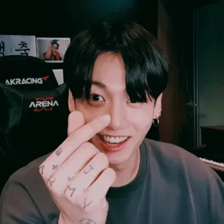 ✨ Jungkook Army kpop, piosenkarz, muzyka, celebryta, serce z palców, army, jungkook telegram sticker