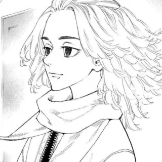 🧣 Manjiro Sano Tokyo Revengers Anime, Manga, Manjiro Sano, Tokyo Revengers, Personaje, Ilustración, Arte telegram sticker