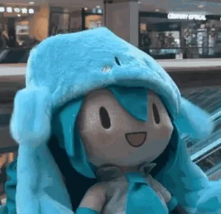 😄 Hatsune Miku Hatsune Miku, anime, chibi, plushie, cute telegram sticker