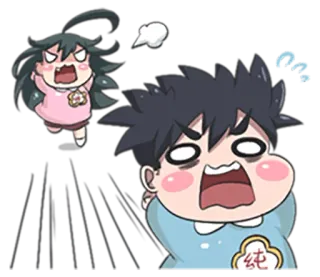 😡 纯 cartoon, angry, cute, upset, exasperated, chibi, anime telegram sticker
