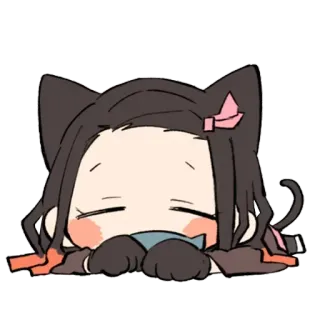 😴 Nezuko Kamado Demon Slayer anime, manga, nezuko, demon slayer, kawaii, chibi whatsapp sticker