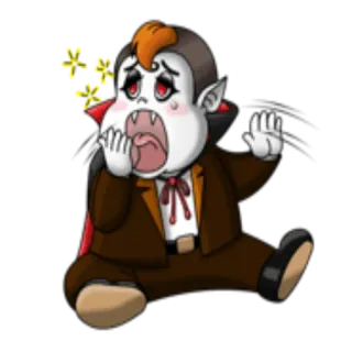 😪 ma cà rồng, hoạt hình, dễ thương, quái vật, halloween telegram sticker