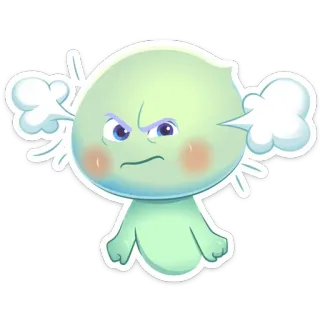 ▫️ en colère, dessin animé, contrarié, frustré, irrité, vapeur, personnage telegram sticker