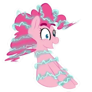 😖 Pinkie Pie My Little Pony Pônei, Desenho animado, Rosa, Eletricidade, Fofo, Adesivo telegram sticker