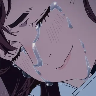 😭 anime, płacz, smutny, łzy, manga, emocjonalny, zbliżenie telegram sticker