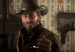 💰 Arthur Morgan Red Dead Redemption 2 ...Money argent, Arthur, cowboy, jeu, western telegram sticker