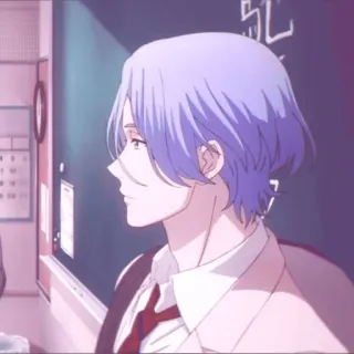 🧊 Reki Kyan SK8 the Infinity anime, character, reki kyan, sk8 the infinity, school, purple hair telegram sticker