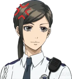 💢 Anime, Weiblich, Wütend, Polizei, Beamter whatsapp sticker