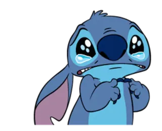 😢 Stitch Стич, Лило и Стич, плачет, грустный, слезы, Дисней whatsapp sticker