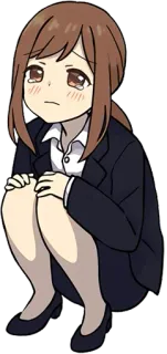 😢 Аниме, Грустный, Деловая женщина, Плачущий, Офисный работник telegram sticker