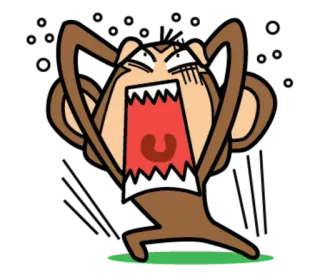 🐵 การ์ตูน, ลิง, โกรธ, กรีดร้อง, หงุดหงิด telegram sticker
