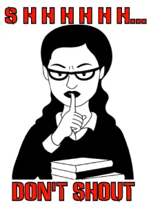 🤐 SHHHHHH... DON'T SHOUT silence, chut, calme, livres, professeur, lunettes, femme telegram sticker