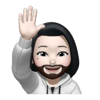 ☠️ bitmoji, kartun, avatar, salam, melambai, ramah, hai, halo whatsapp sticker