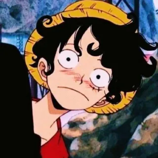 😳 Monkey D. Luffy One Piece Anime, One Piece, Monkey D. Luffy, Strohhut, Cartoon telegram sticker