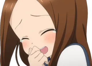 😂 Takagi Teasing Master Takagi-san anime, llorando, lágrimas, lindo, dibujos animados, chica, feliz telegram sticker